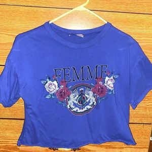 Charlotte Russe Blue Femme Crop Top